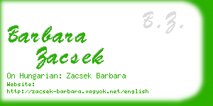 barbara zacsek business card